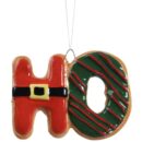 Στολίδι που σχηματίζει H + O. Μοιάζει με δύο μπισκότα ενωμένα μεταξύ τους. Το H έχει διακόσμηση γλάσο που μοιάζει με τη στολή του Άγιου Βασίλη. Το O έχει πράσινο γλάσο και λεπτές κόκκινες διαγώνιες γραμμές.