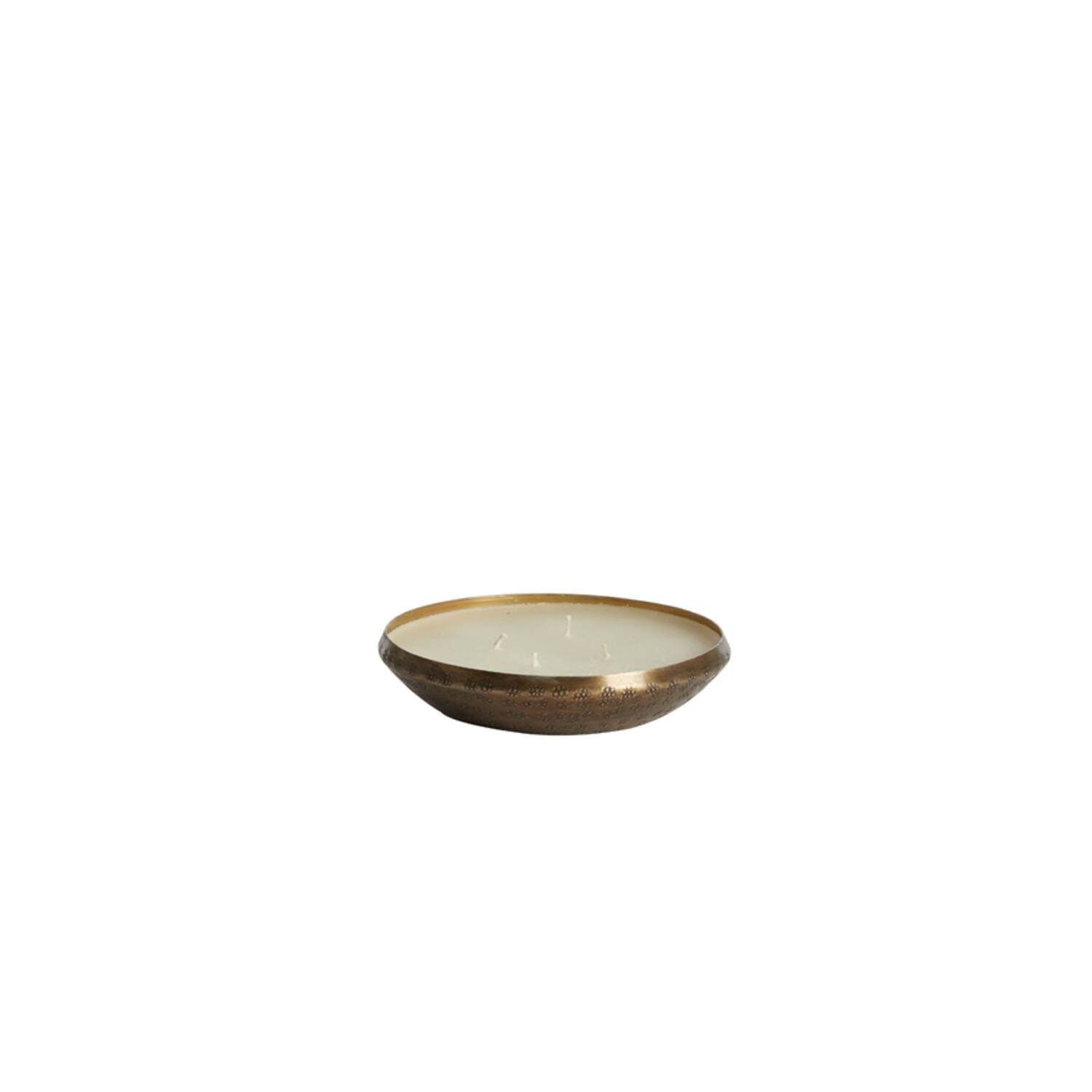 Κεράκι σε αντικέ χρυσό (μπρονζέ) μπολ Ø15x4 cm με 5 φυτίλια.