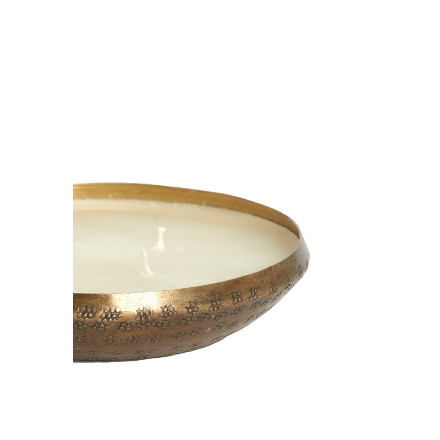 Κεράκι σε αντικέ χρυσό (μπρονζέ) μπολ Ø15x4 cm με 5 φυτίλια.