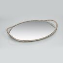 Δίσκος οβάλ με καθρέπτη και ρζ χρυσό σφυρήλατο πλαίσιο.