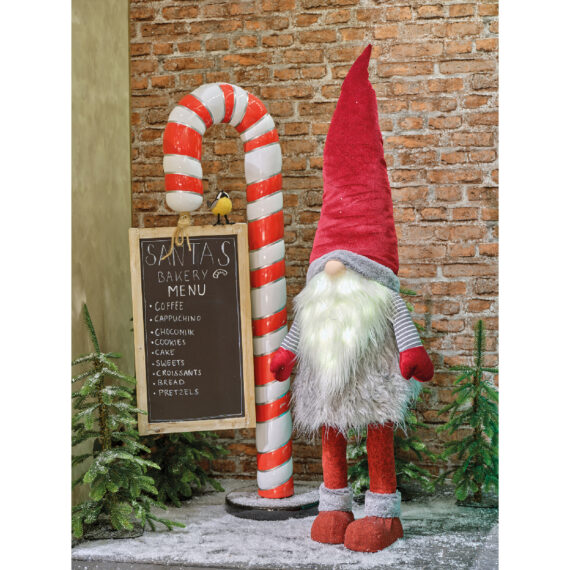 Νάνάκι με φωτάκια από πολυεστερα σε κόκκινες γκρι αποχρώσεις 42 x 42 x 155cm.