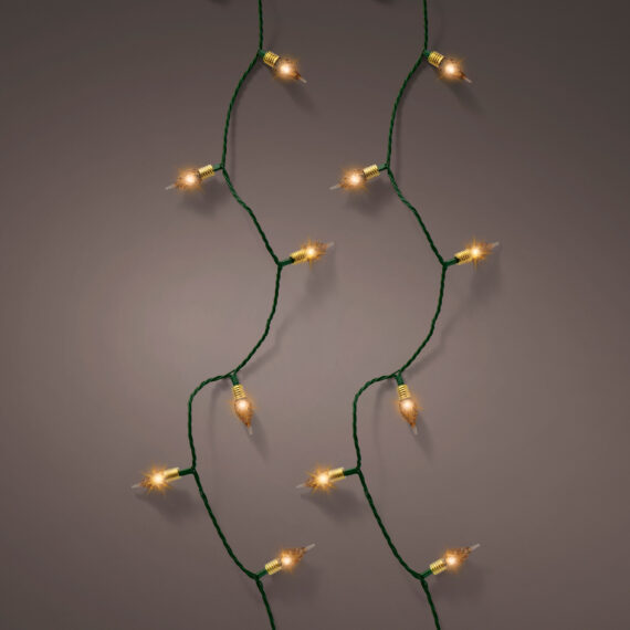 Χριστουγεννιάτικα φωτάκια εσωτερικού χώρου και του χριστουγεννιάτικου δέντρου με ζεστή λευκή απόχρωση ημέρας και πράσινο καλώδιο. Μήκος: 490cm.