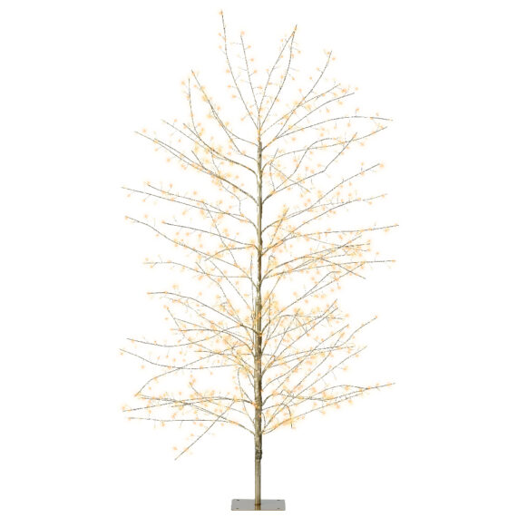 Μεταλλικό δέντρο με φωτάκια LED σε ζεστή λευκή απόχρωση ημέρας για εξωτερική διακόσμηση. Διάμετρος: 70cm Ύψος: 150cm.