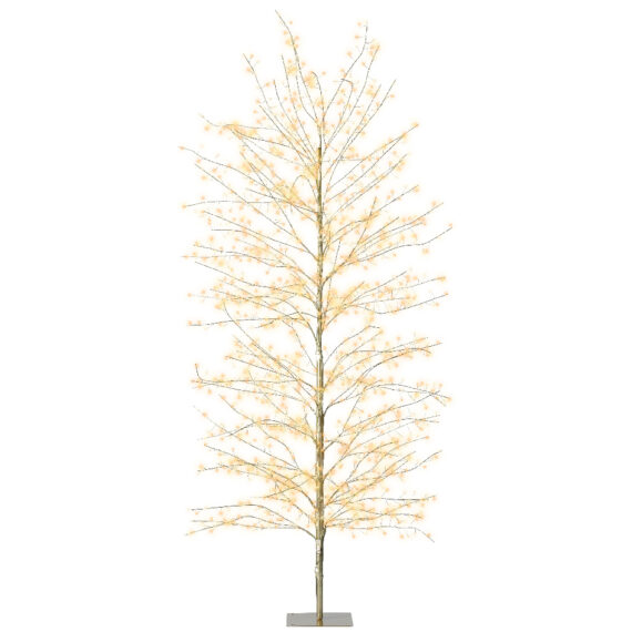 Μεταλλικό δέντρο με φωτάκια LED σε ζεστή λευκή απόχρωση ημέρας για εξωτερική διακόσμηση. Διάμετρος: 80cm Ύψος: 180cm.