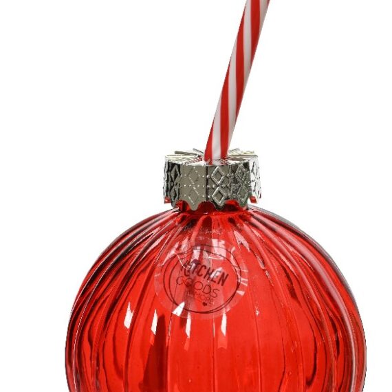 Το στολίδι-ποτήρι σας για τα Χριστούγεννα είναι κόκκινο και είναι το καλύτερο δώρο για να χαρίσετε στον εαυτό σας και στους αγαπημένους σας! Κόκκινο διαφανές γυαλί Με ριγέ καλαμάκι Διάμετρος: 9,7εκ. Ύψος:10,5εκ.