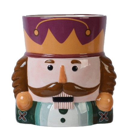 Κασπώ Καρυοθραύστη σε πράσινη αποχρώση και μωβ-κίτρινο καπέλο. Πολλαπλής χρήσης 15,5 x 12,5 x 15cm.