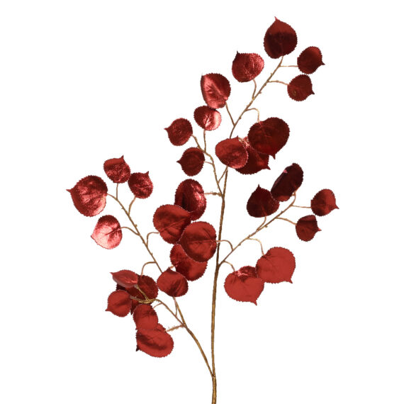 Χριστουγεννιάτικο κλαδί με κόκκινα φύλλα και χρυσά κλαράκια. Ένα υπέροχο χριστουγεννιάτικο κλαδί για να στολίσετε τα βάζα σας Είναι διαθέσιμο και σε σαμπανιζέ χρώμα Πολυεστέρα 36 x 3 x 94cm.