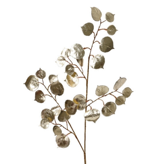 Χριστουγεννιάτικο κλαδί με σαμπανιζέ φύλλα και μπρονζέ κλαράκια. Ένα υπέροχο χριστουγεννιάτικο κλαδί για να στολίσετε τα βάζα σας Είναι διαθέσιμο και σε κόκκινο χρώμα Πολυεστέρα 36 x 3 x 94cm.