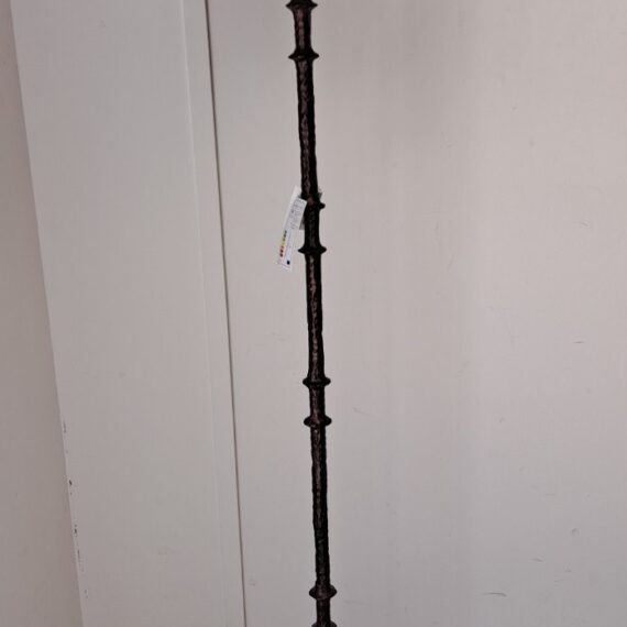 Επιδαπέδιο μεταλλικό μπρονζέ-καφέ φωτιστικό με βελούδινο κυλινδρικό  καπέλο σε καφέ-πορτοκαλί-μελί αποχρώσεις. Διάσταση καπέλου 40x 40x 30cm Βάση φωτιστικού Φ25 x 133,5cm