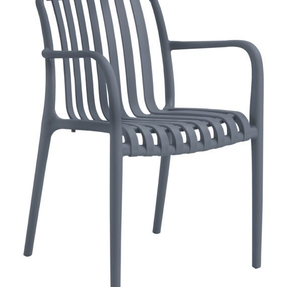 Taupe Στοιβαζόμενη Πολυθρόνα Πολυπροπυλενίου Με UV Προστασία Διατίθεται και σε Dark Grey 55(W) X 52(D) X 80(H)cm