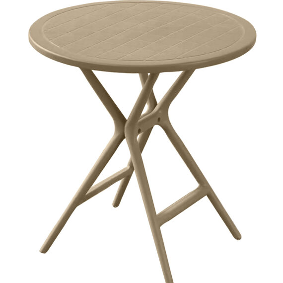 Στρογγυλό Taupe Τραπέζι Πολυπροπυλένιο Με UV Προστασία 68 x 70(h)cm Διατίθεται και σε Dark Grey